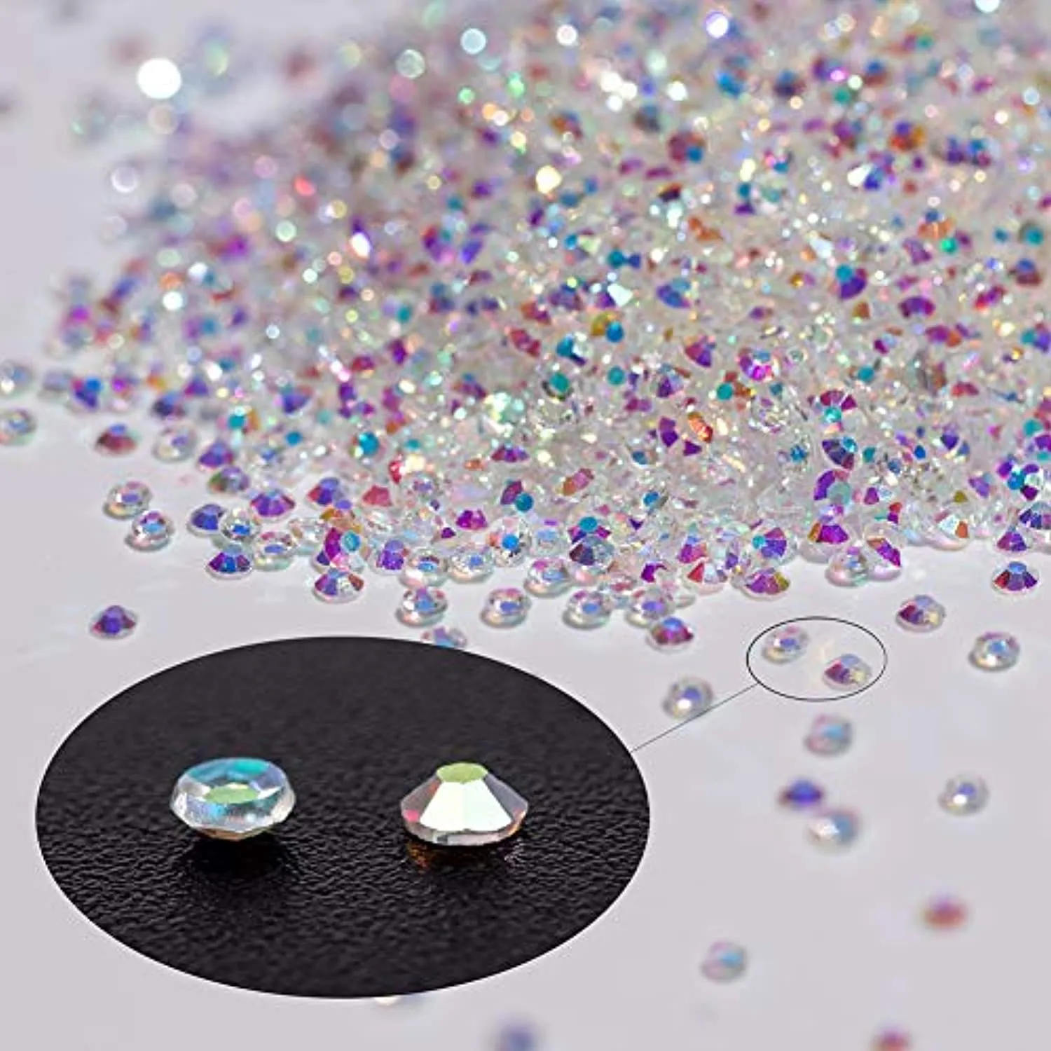 10000PCS Rhinestones Iridescent Crystals Long Lasting AB Shine Like Swarovski for Nail Art Phone DIY Crafts& Nail Beauty Makeup Decoration