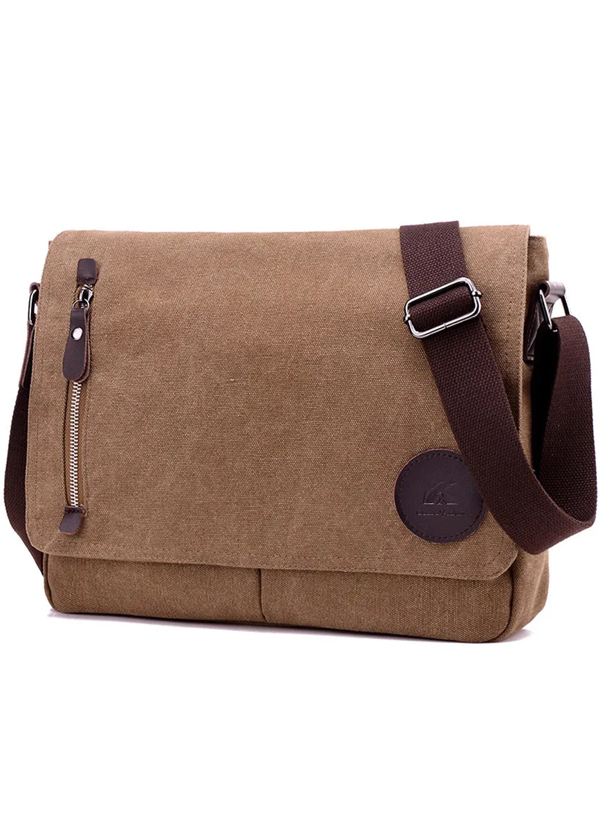 14in Men Canvas Bags Casual Student Satchel