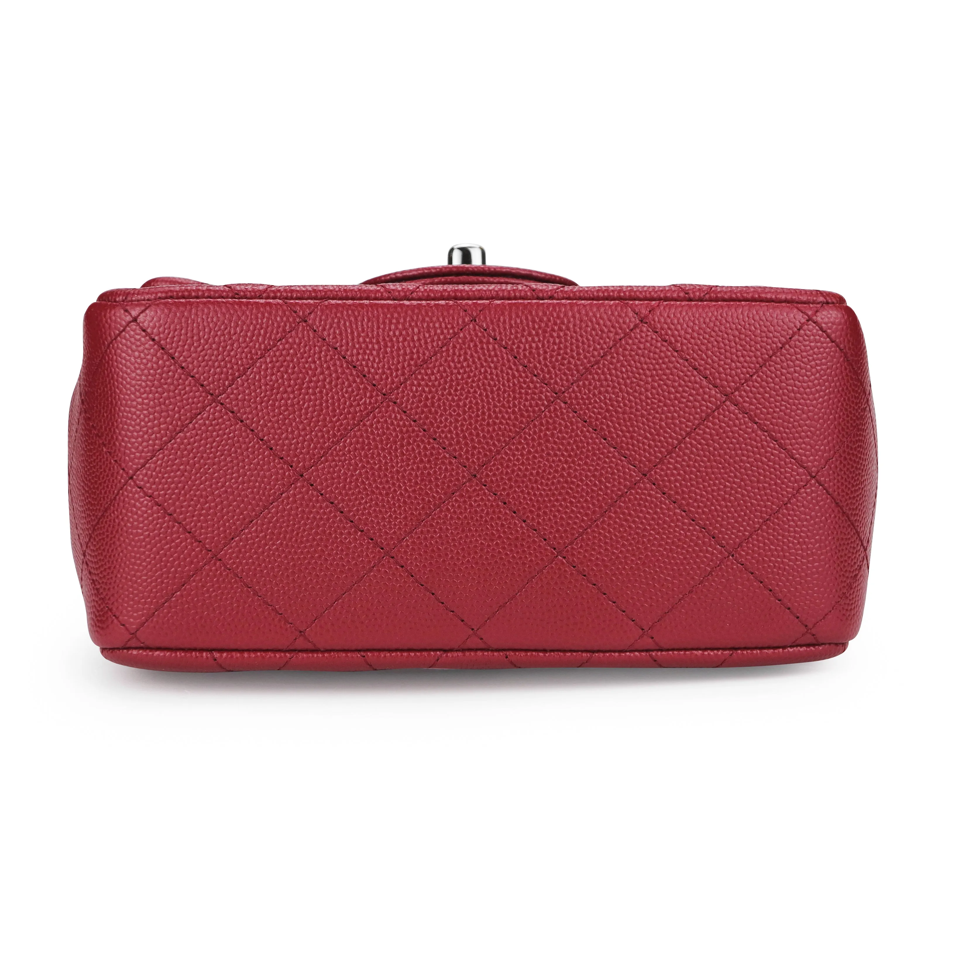17B Red Caviar Classic Mini Square Flap Bag