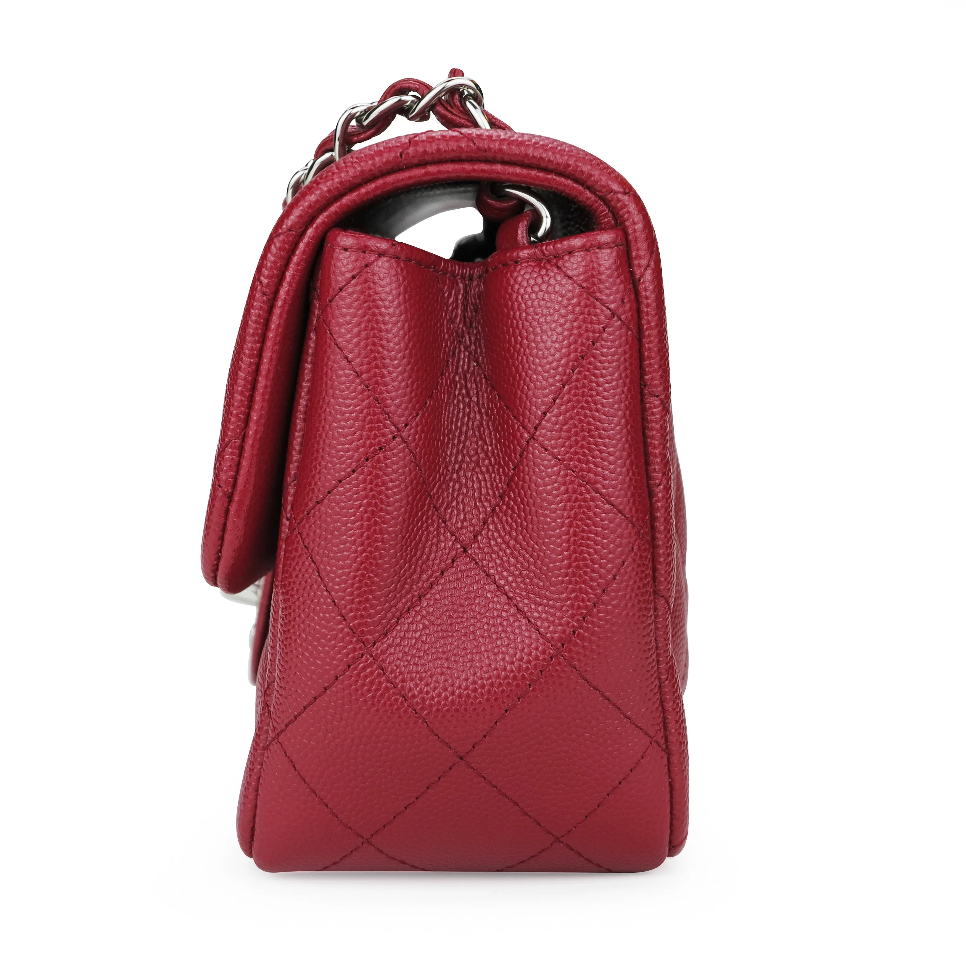 17B Red Caviar Classic Mini Square Flap Bag