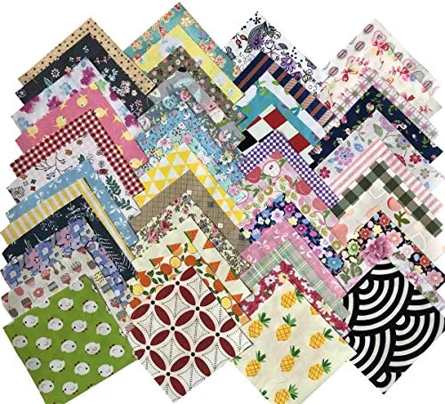200 pcs Fabric Squares Sheets Patchwork Craft Cotton Quilting Fabric Bundles