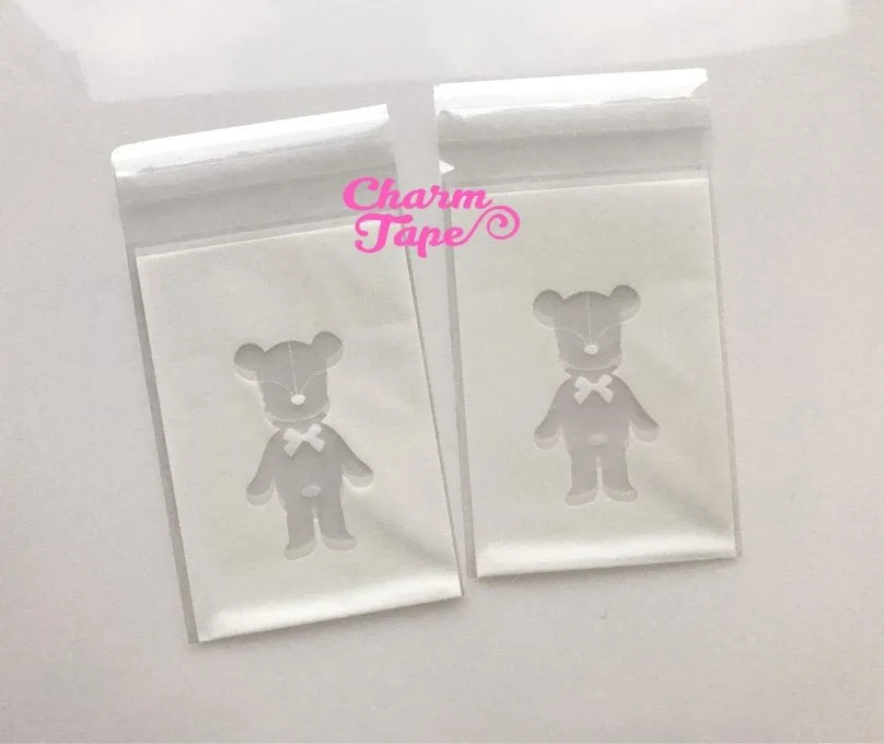 20/50/100 Bear Cello Bags // Poly Bags // Self Sealing bags // Wedding Favor Bags // Party Bag CB14 7.5*10 cm