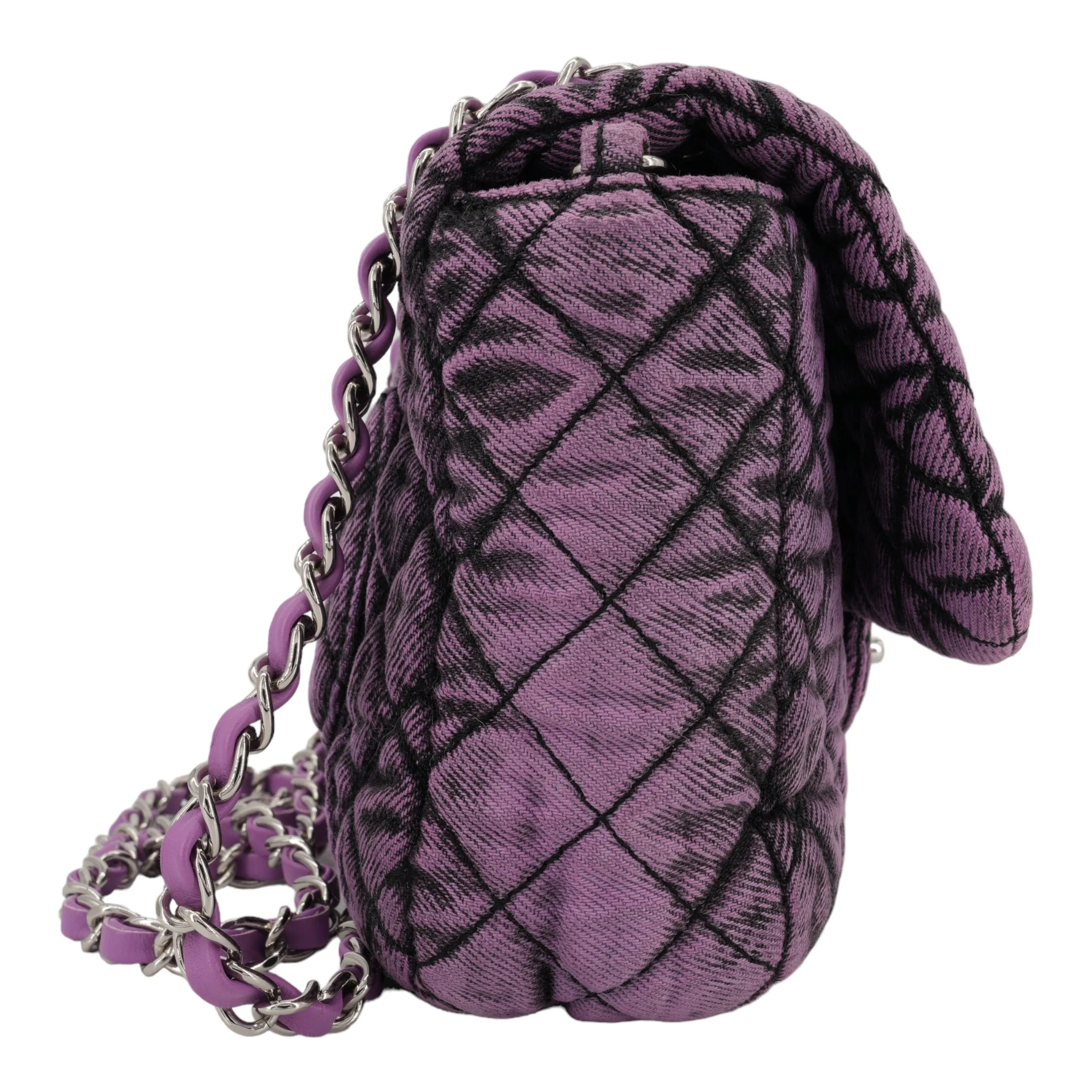 20C Denimpression Mini Flap Bag in Aged Purple Denim