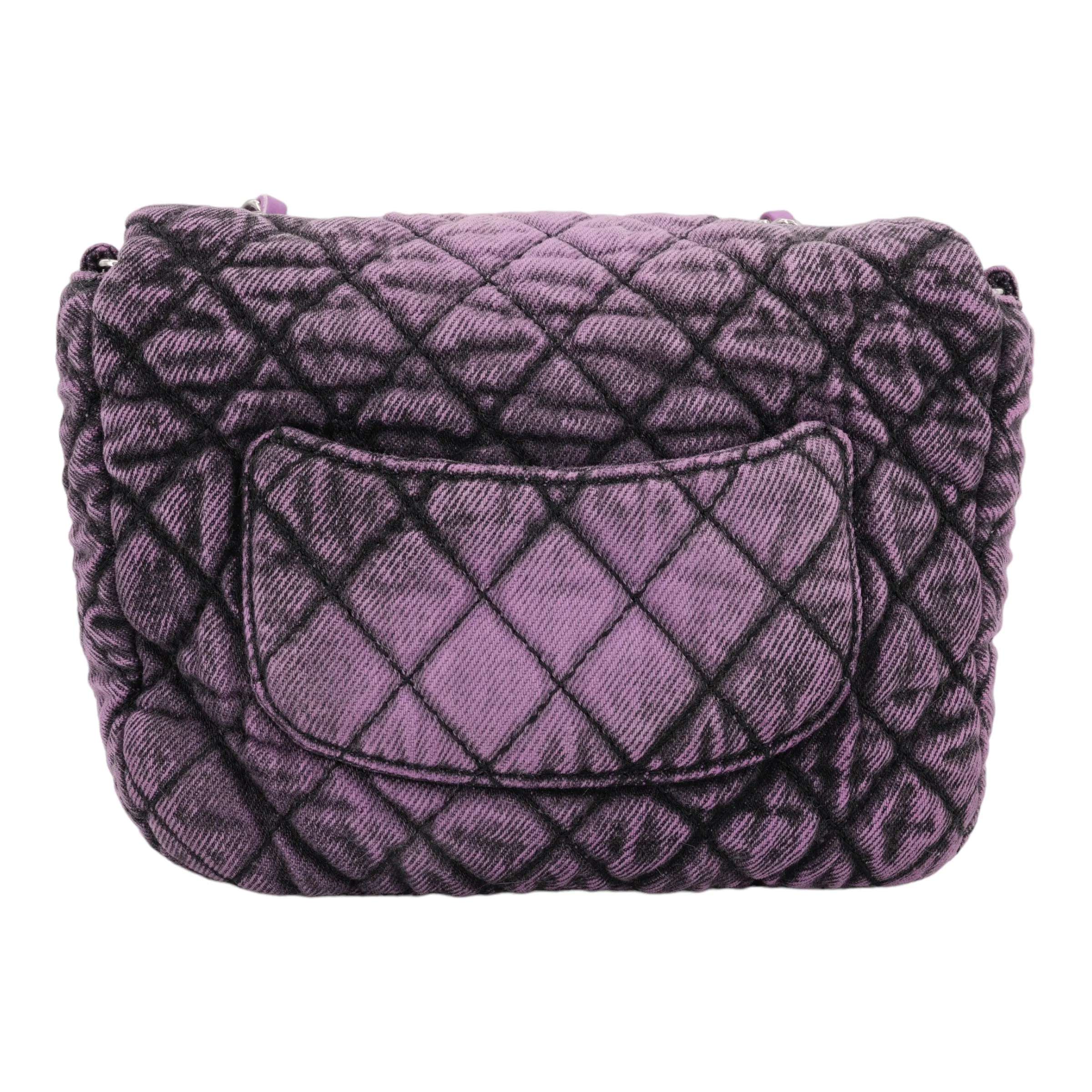 20C Denimpression Mini Flap Bag in Aged Purple Denim