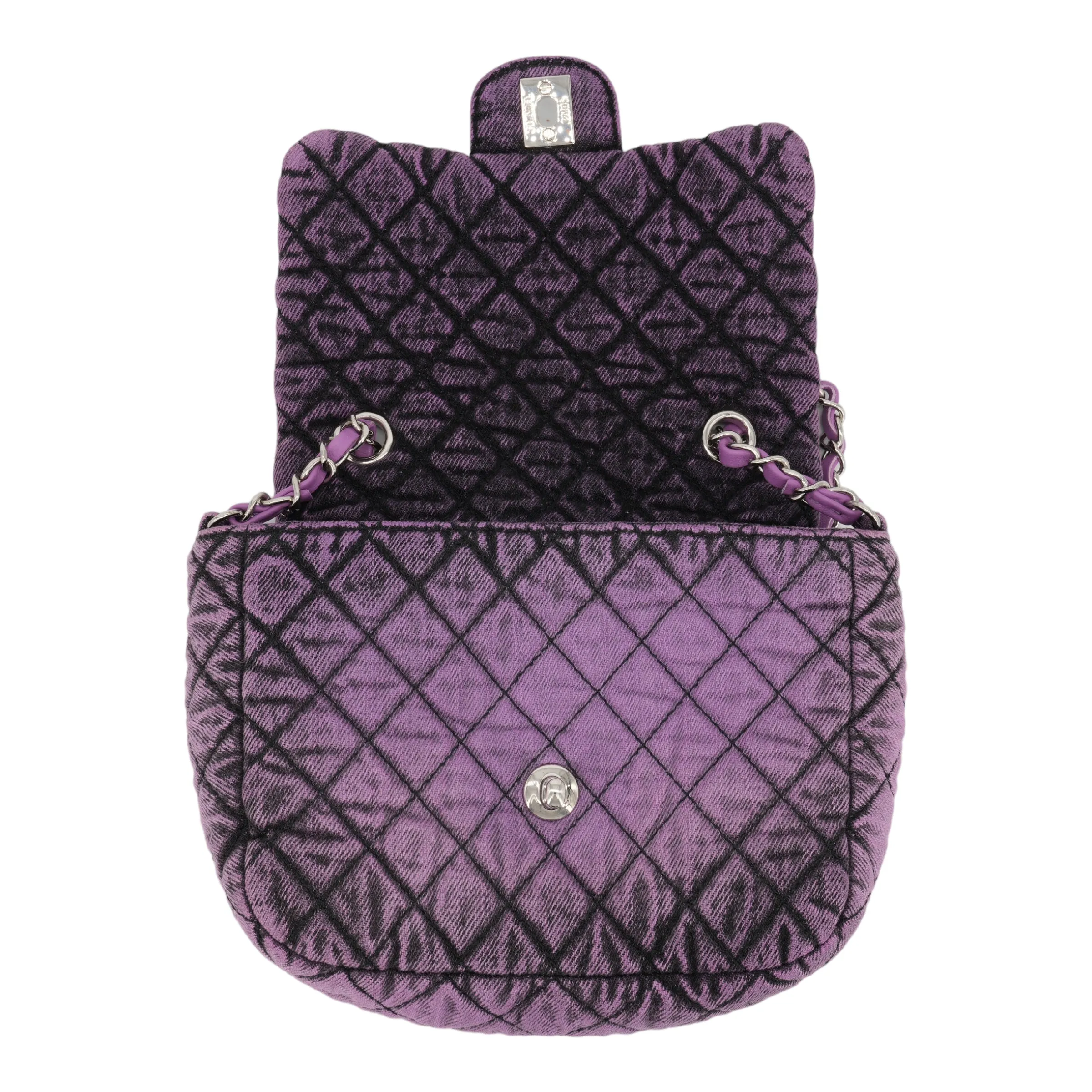 20C Denimpression Mini Flap Bag in Aged Purple Denim