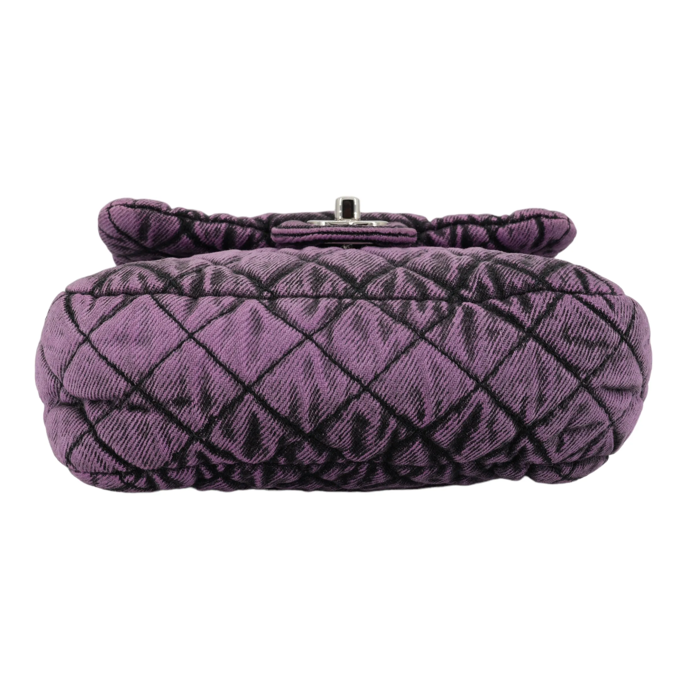 20C Denimpression Mini Flap Bag in Aged Purple Denim