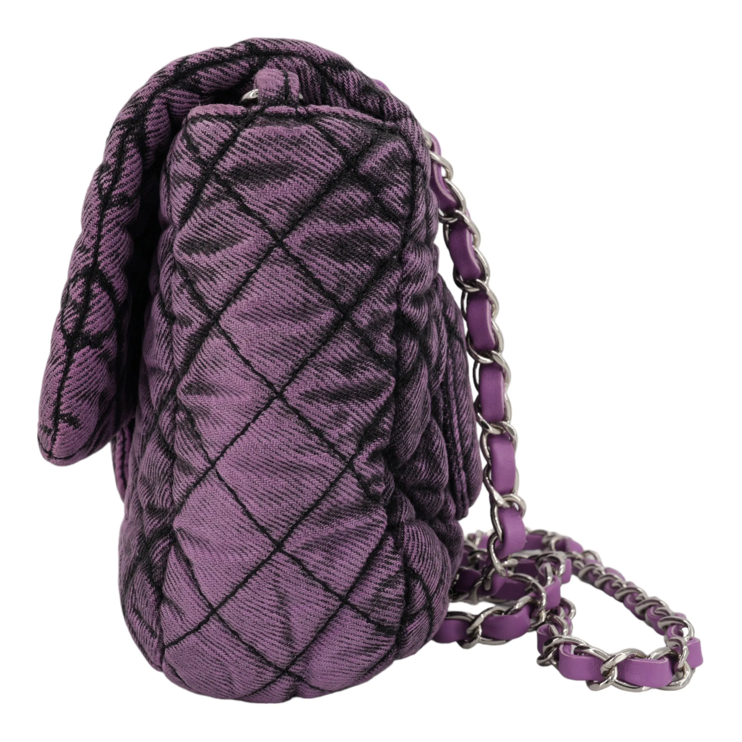 20C Denimpression Mini Flap Bag in Aged Purple Denim