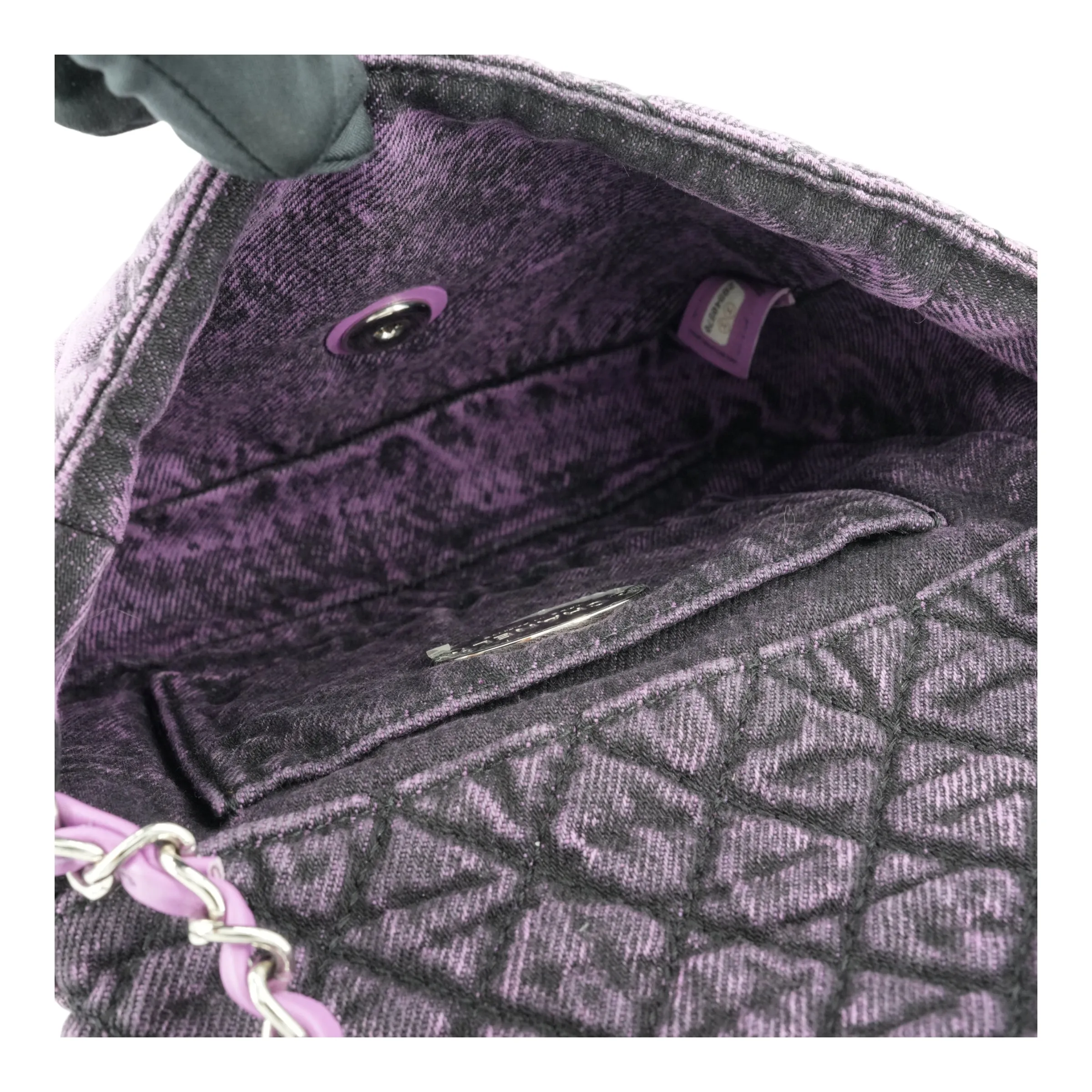 20C Denimpression Mini Flap Bag in Aged Purple Denim