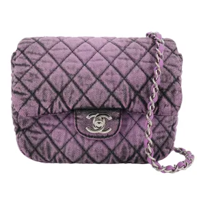 20C Denimpression Mini Flap Bag in Aged Purple Denim