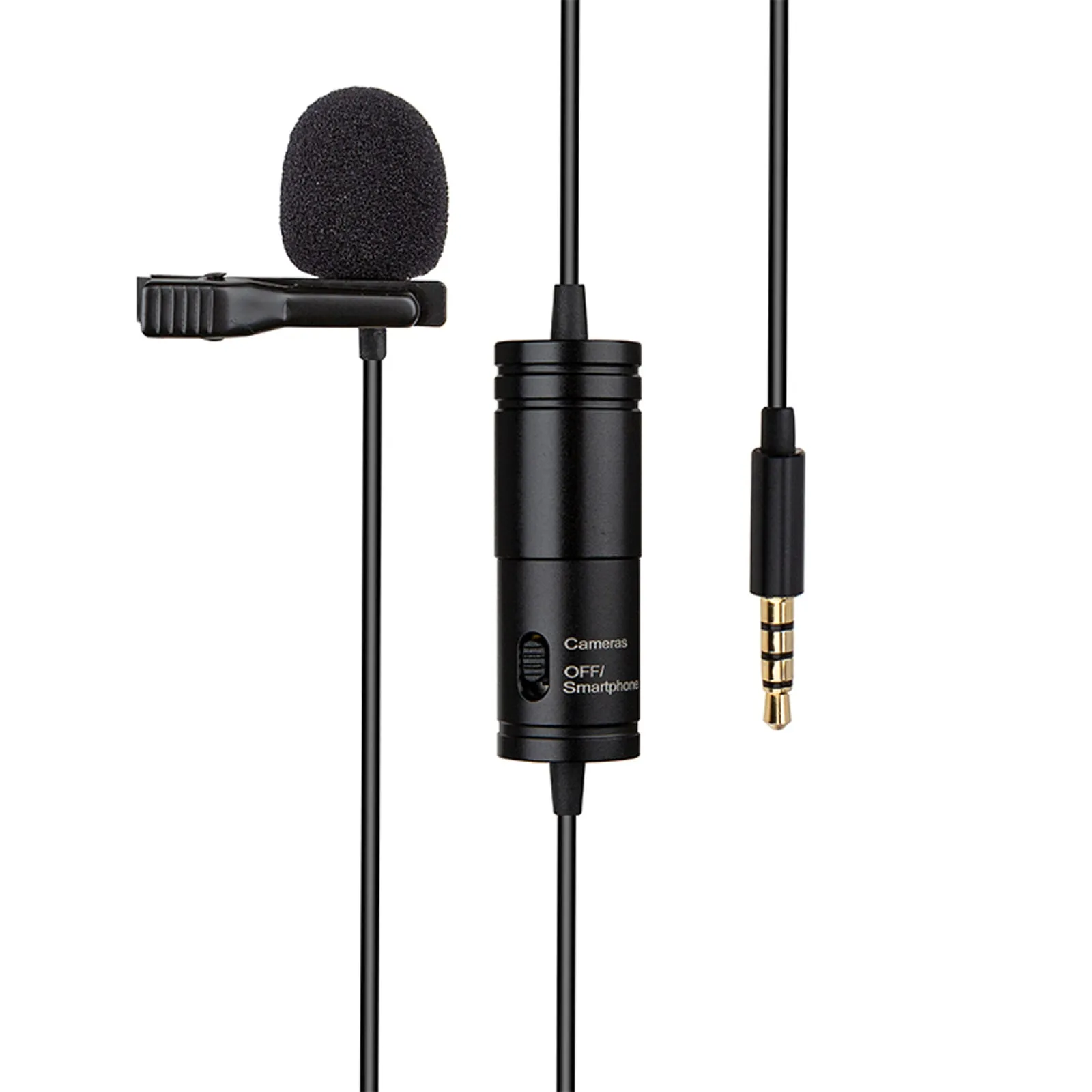 3.5mm TRRS/TRS Universal Lavaliere Microphone for Smartphone App & DSLR Video Camera