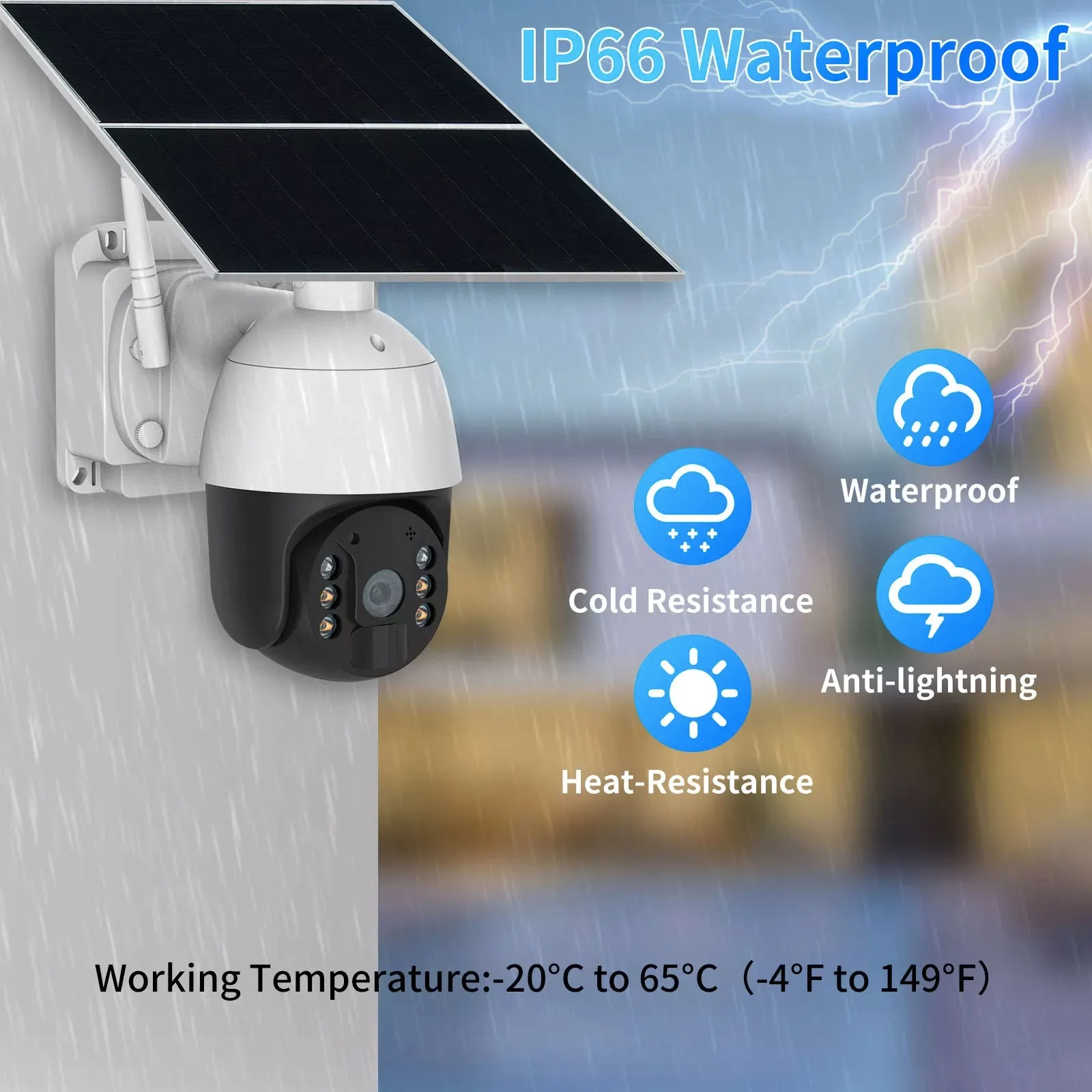 4G LTE 24 Hour / 365 Days Solar Power PTZ Security Camera Full HD 1080p Video Recorder