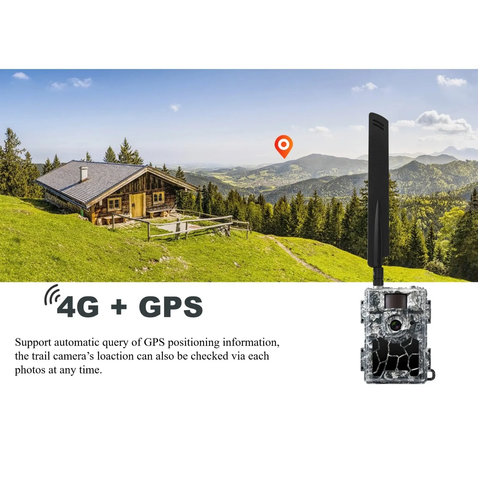 4G LTE Trail Camera & GPS Tracker 24MP Photo 1080p FHD Video Stream Smart Android / iOS App