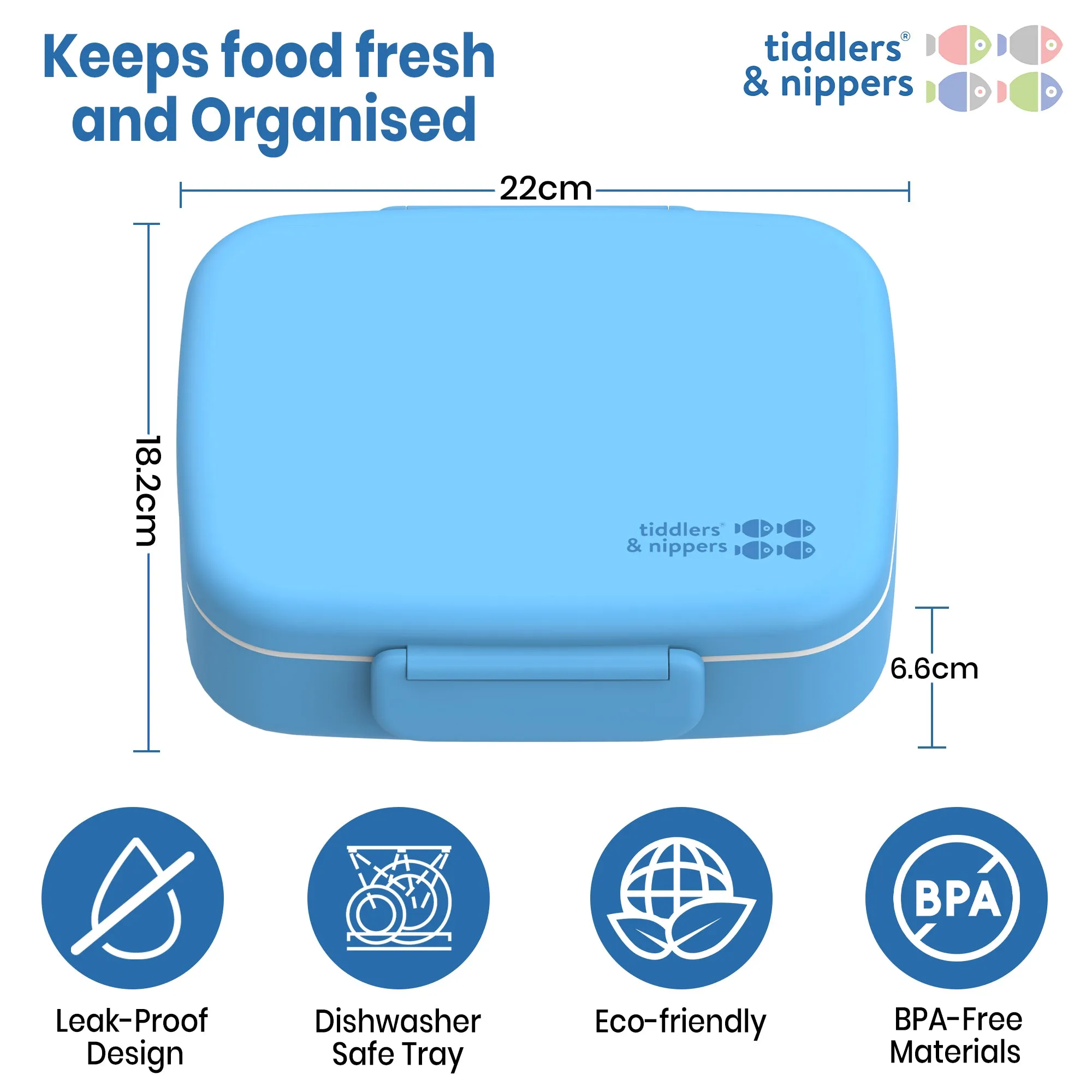 5 Compartment Lunch / Bento Box for Kids & Adults! | Includes Cutlery - Fork & Spoon | Leak-Proof & BPA-Free | Microwave, Freezer & Dishwasher Safe