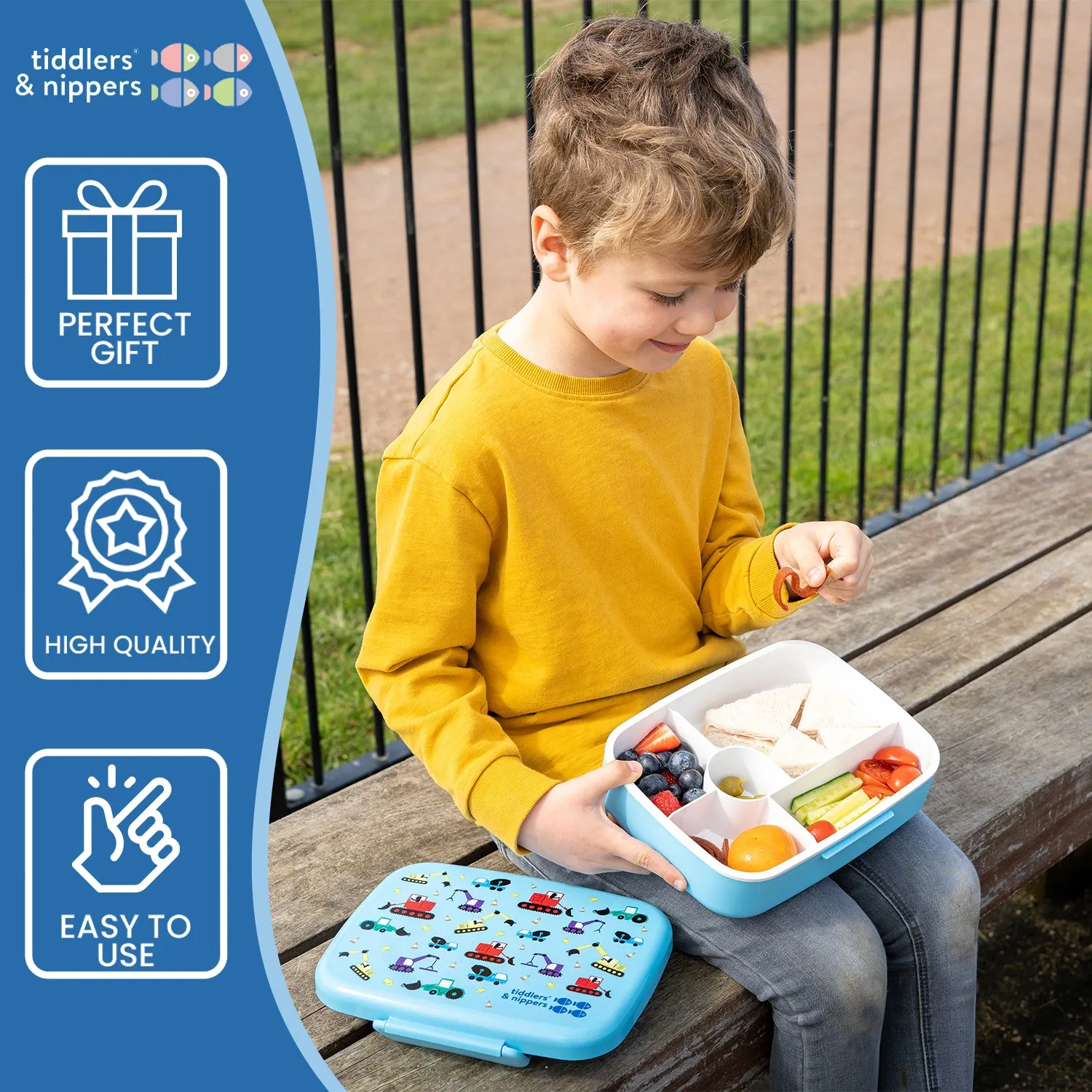 5 Compartment Lunch / Bento Box for Kids & Adults! | Includes Cutlery - Fork & Spoon | Leak-Proof & BPA-Free | Microwave, Freezer & Dishwasher Safe