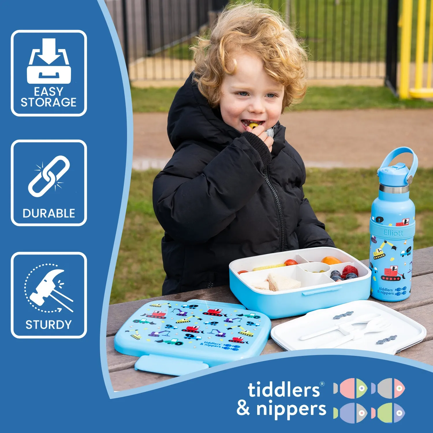 5 Compartment Lunch / Bento Box for Kids & Adults! | Includes Cutlery - Fork & Spoon | Leak-Proof & BPA-Free | Microwave, Freezer & Dishwasher Safe