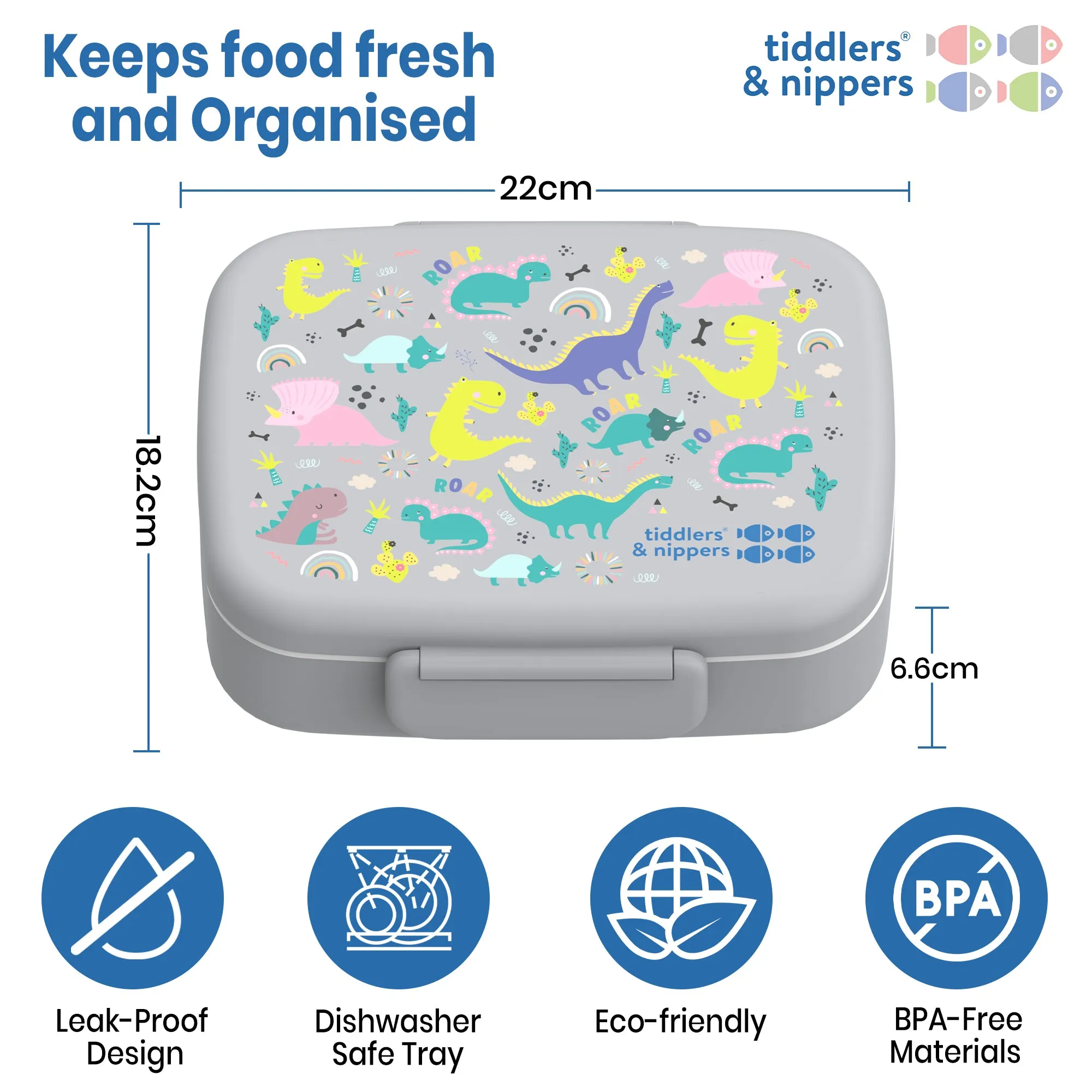 5 Compartment Lunch / Bento Box for Kids & Adults! | Includes Cutlery - Fork & Spoon | Leak-Proof & BPA-Free | Microwave, Freezer & Dishwasher Safe