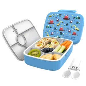 5 Compartment Lunch / Bento Box for Kids & Adults! | Includes Cutlery - Fork & Spoon | Leak-Proof & BPA-Free | Microwave, Freezer & Dishwasher Safe