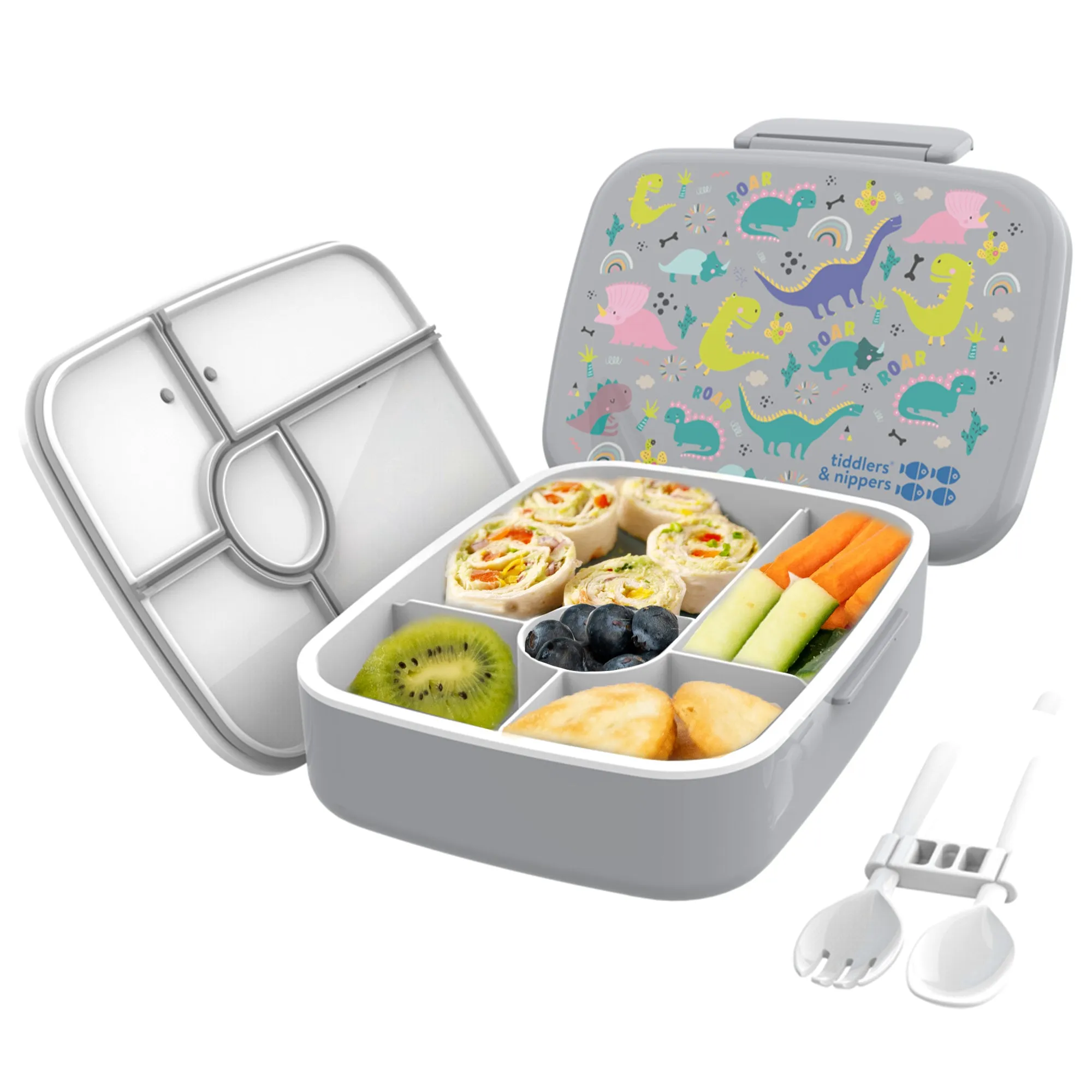 5 Compartment Lunch / Bento Box for Kids & Adults! | Includes Cutlery - Fork & Spoon | Leak-Proof & BPA-Free | Microwave, Freezer & Dishwasher Safe