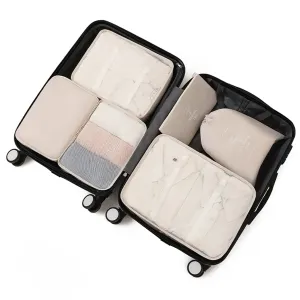 6 Set Packing Cubes Suitcases - Beige