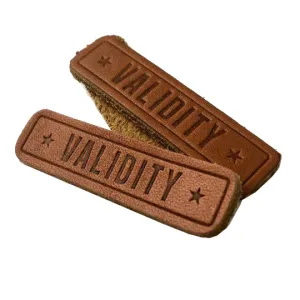 600pcs custom text only PU Faux leather tags