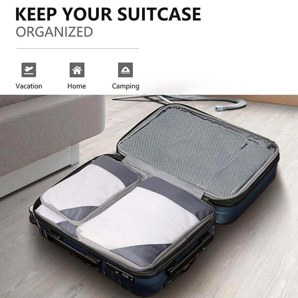 6pcs Mesh Visible Travel Storage Set Waterproof Nylon Compressible Storage Bags