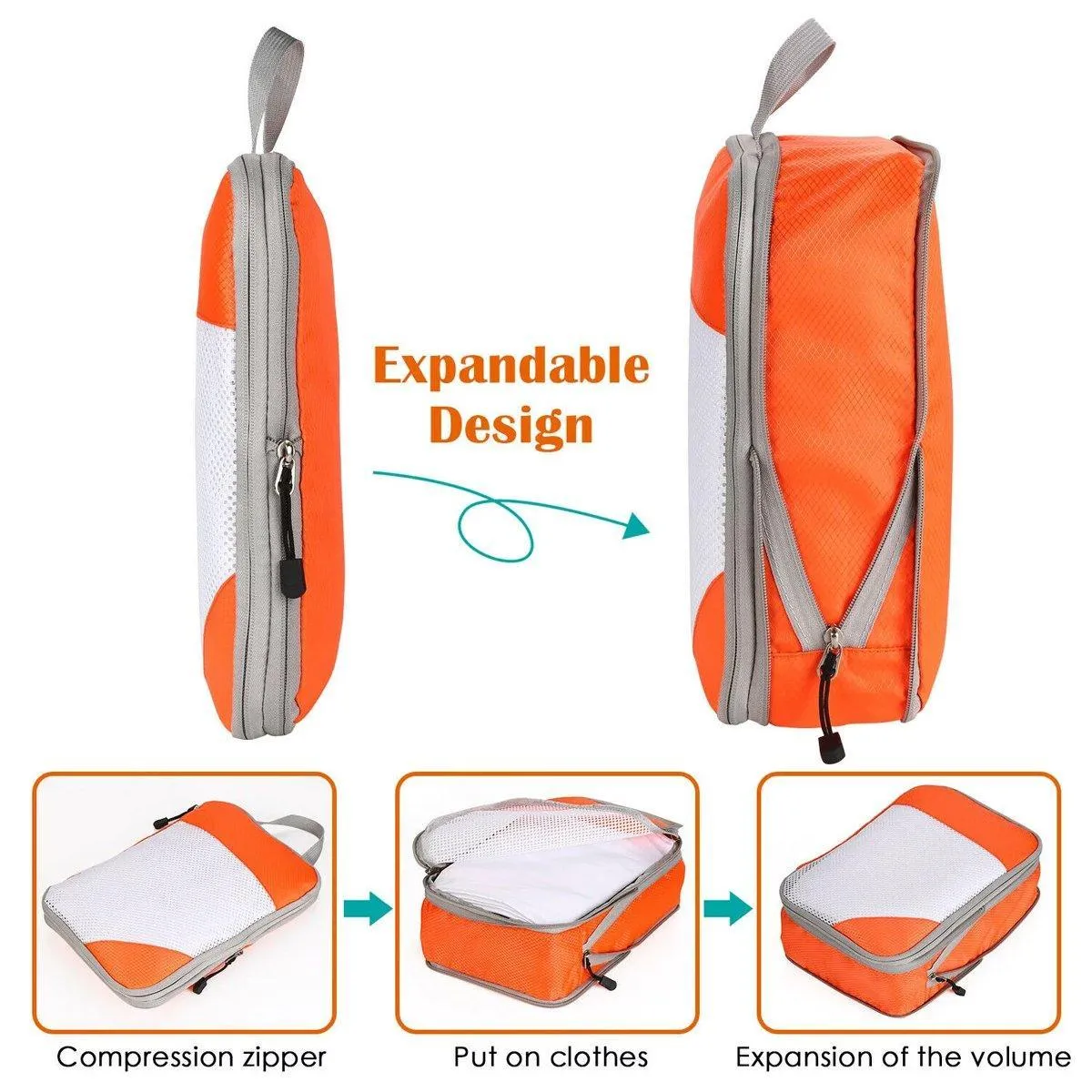 6pcs Mesh Visible Travel Storage Set Waterproof Nylon Compressible Storage Bags