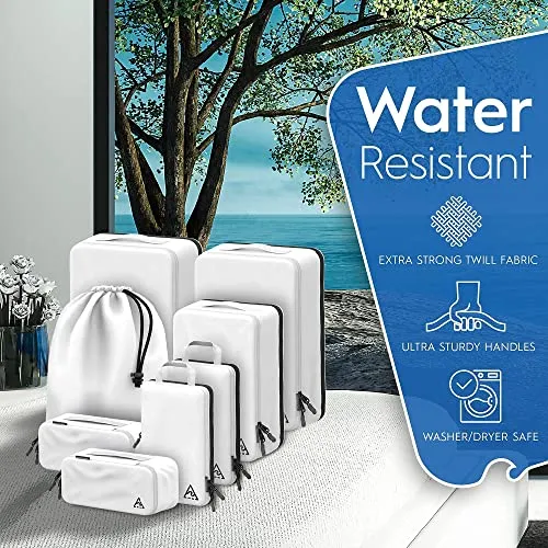 8 Piece Deluxe Set Compression Packing Cubes for Travel