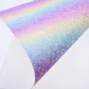 8*12" Glitter Faux leather sheets Rainbow Leather Sheets PU fabric Sheets DIY hair bow jewelry making 1pcs 102625