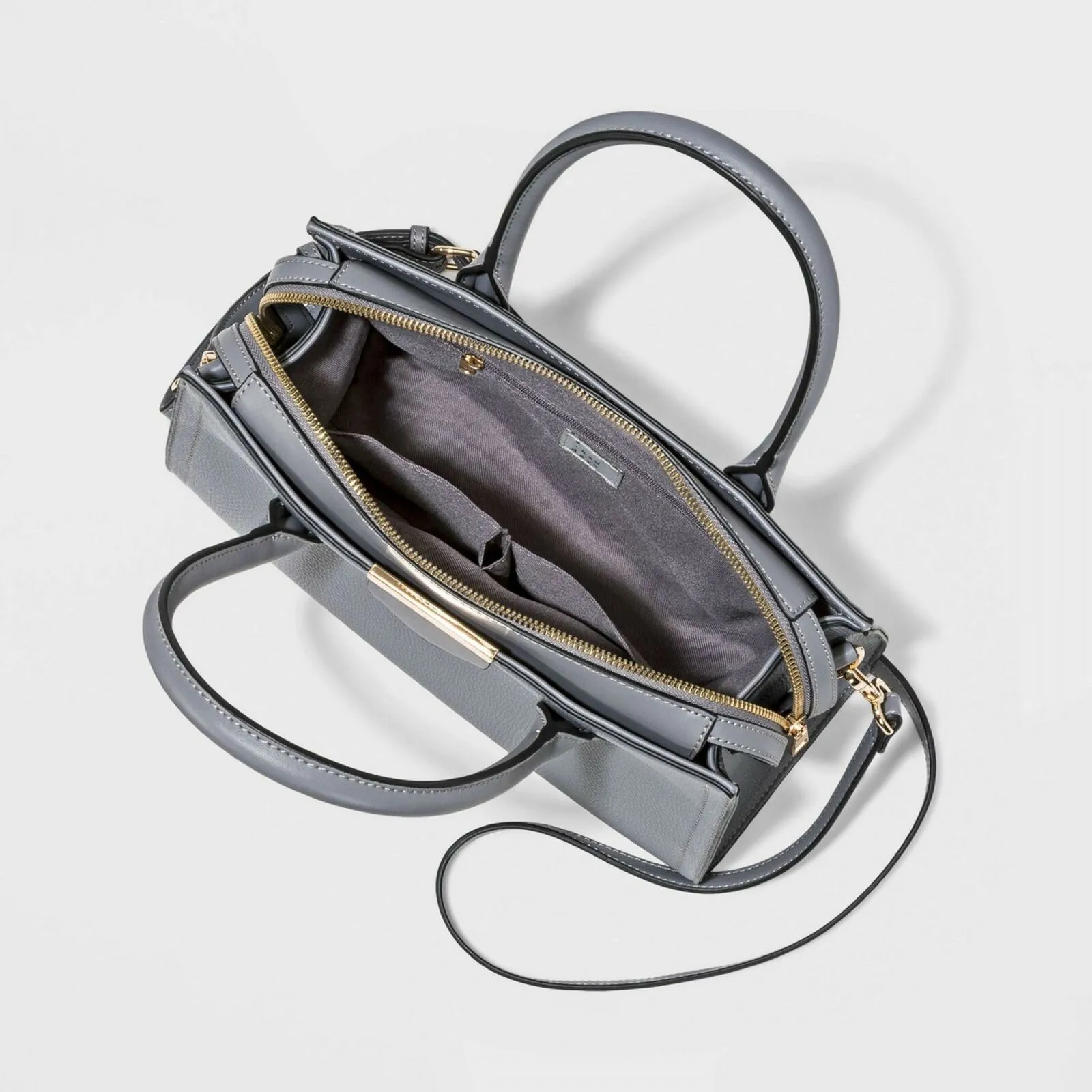 A New Day Zip Faux Leather Closure Satchel Handbag Purse