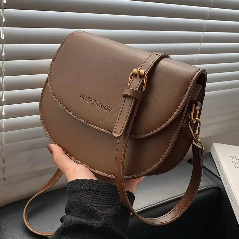 Adjustable Strap Leather Crossbody Bag