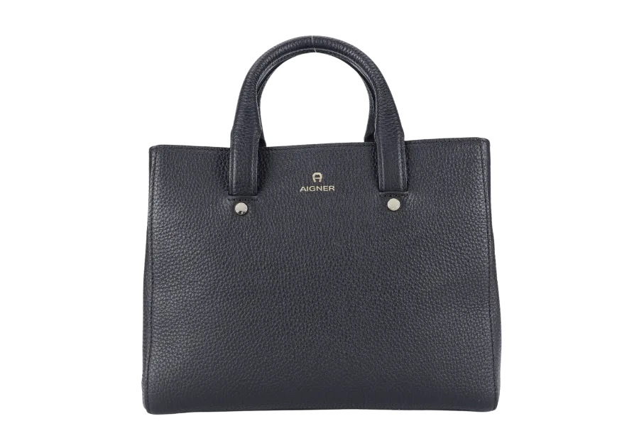 AIGNER IVY 2WAY BAG MEDIUM BLACK LEATHER WITH DUST COVER