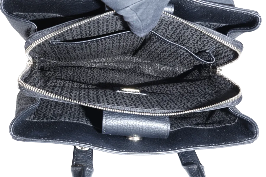 AIGNER IVY 2WAY BAG MEDIUM BLACK LEATHER WITH DUST COVER