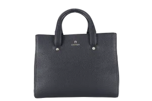 AIGNER IVY 2WAY BAG MEDIUM BLACK LEATHER WITH DUST COVER