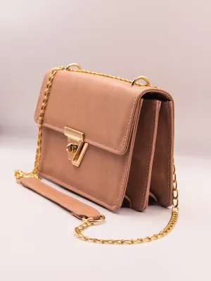 Alexandra Twist Lock Satchel Bag - Peach - FD ⚡
