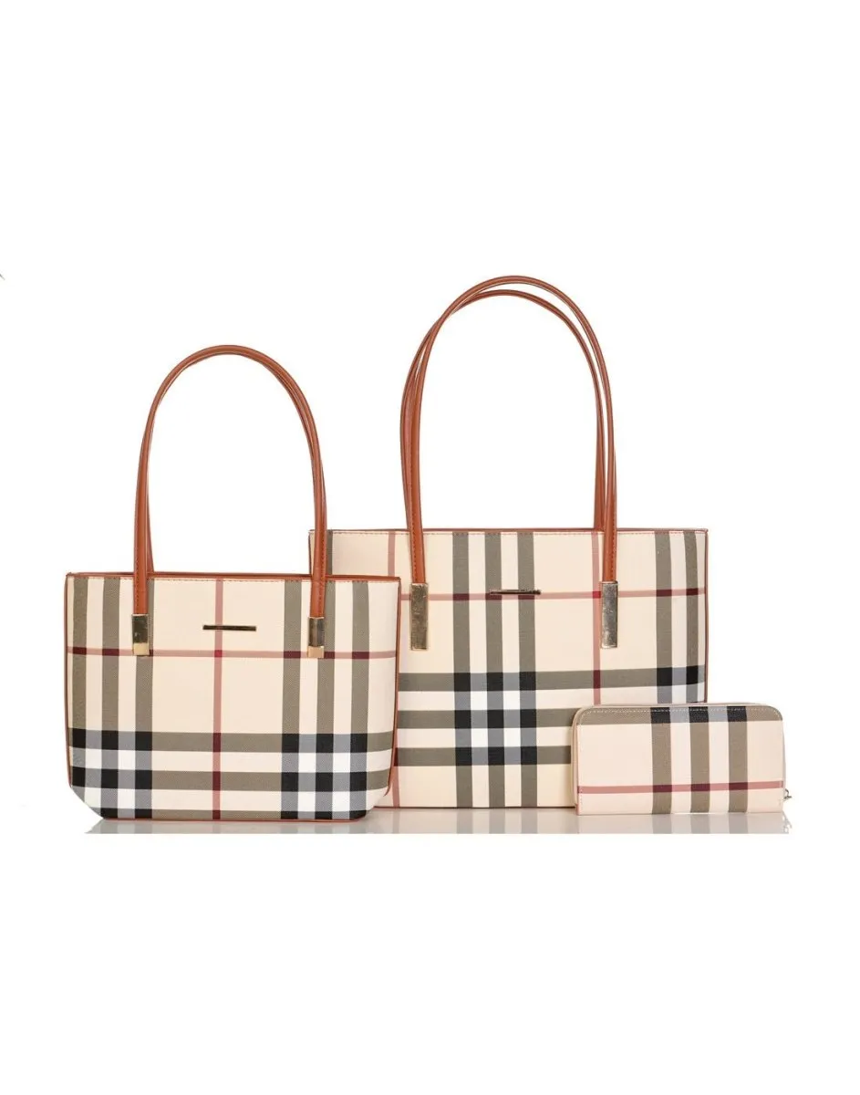 Alina's 3pc Plaid Handbag Set - ONLINE ONLY