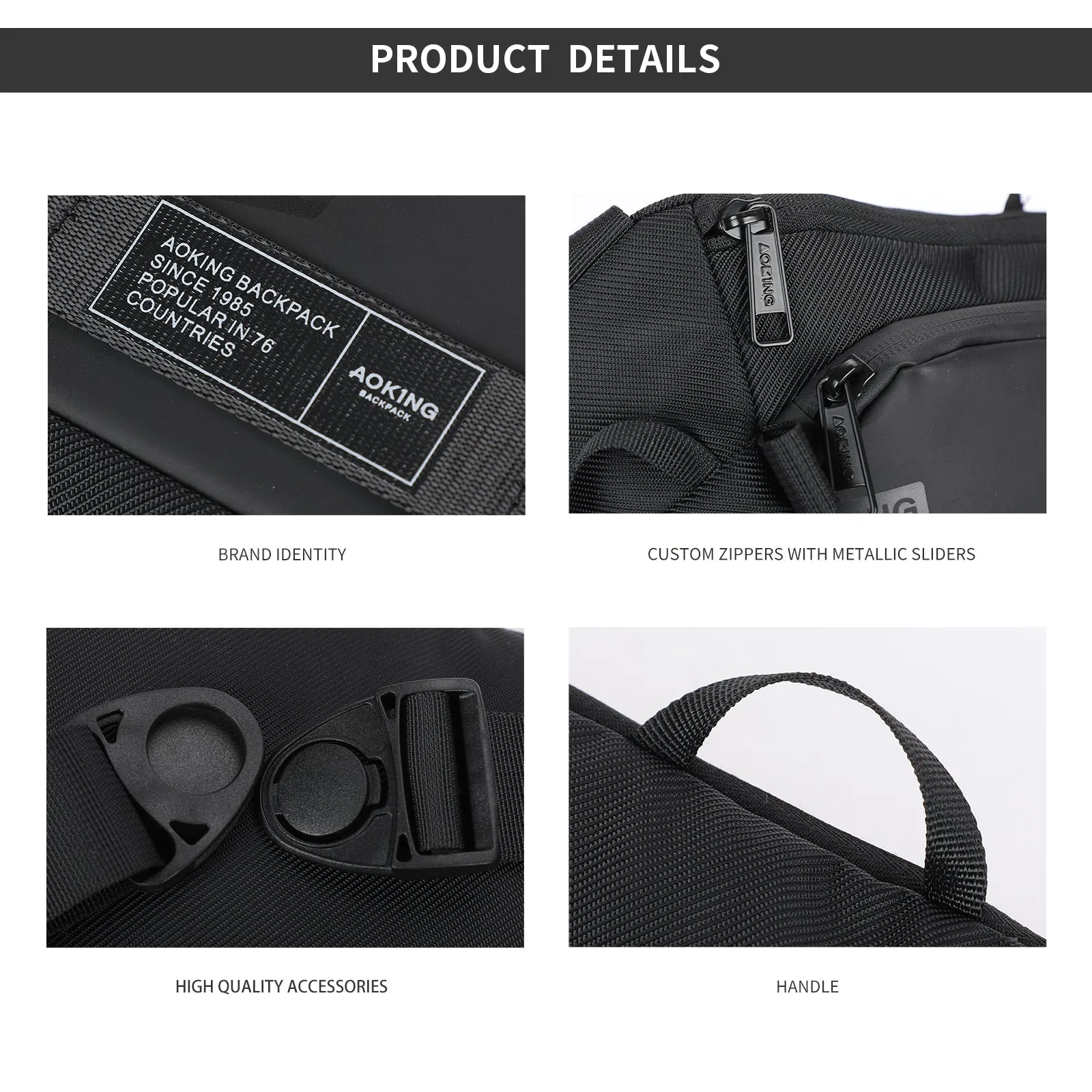 Aoking Black Fashion Men Waterproof Crossbody Sling Bag XY3075
