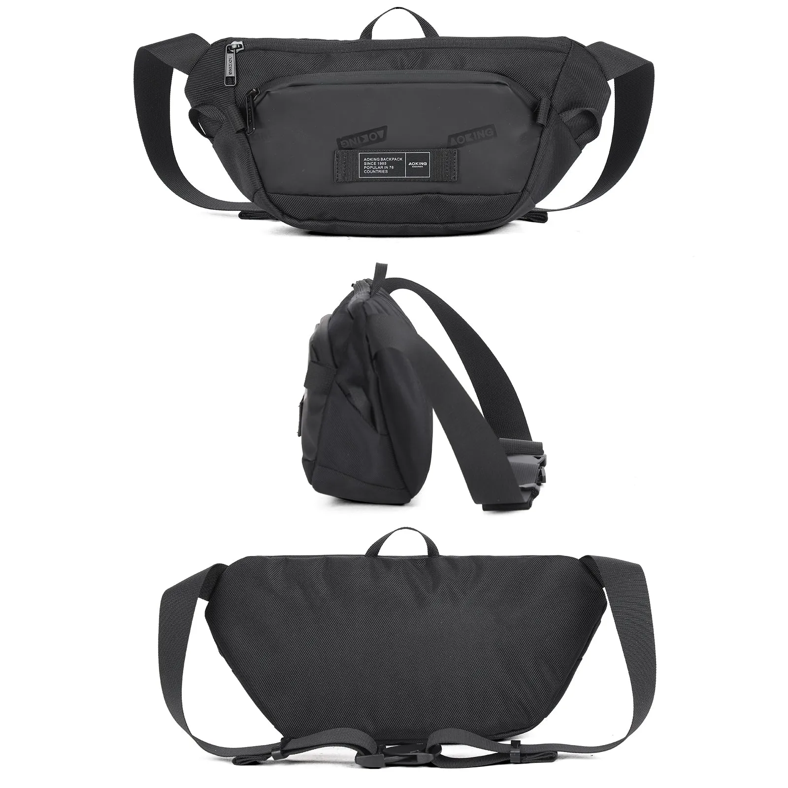 Aoking Black Fashion Men Waterproof Crossbody Sling Bag XY3075