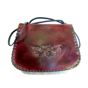 ARO38  Antique Finish Laced Shoulder Bag- Roses