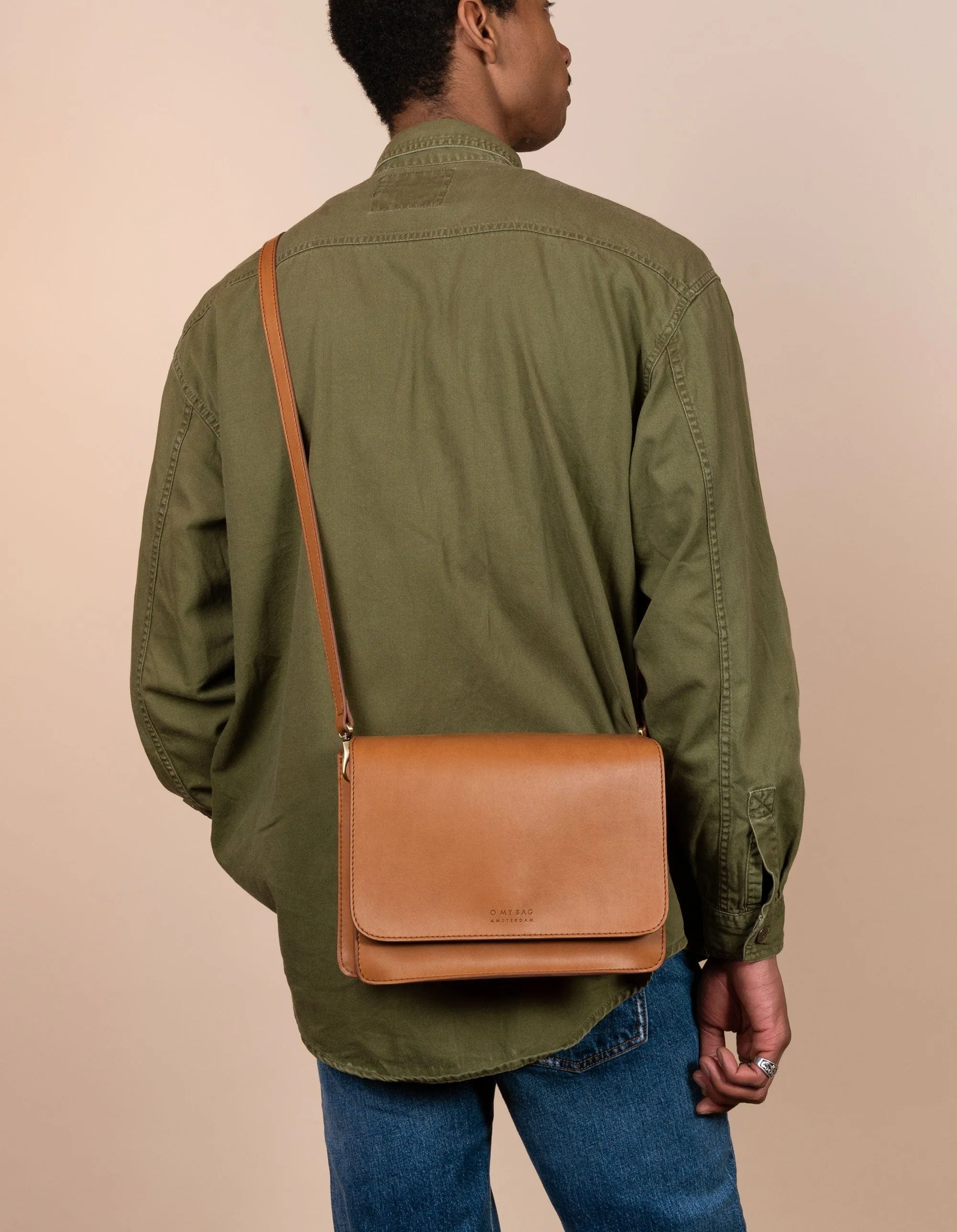 Audrey Apple Leather Vegan Crossbody | Brown