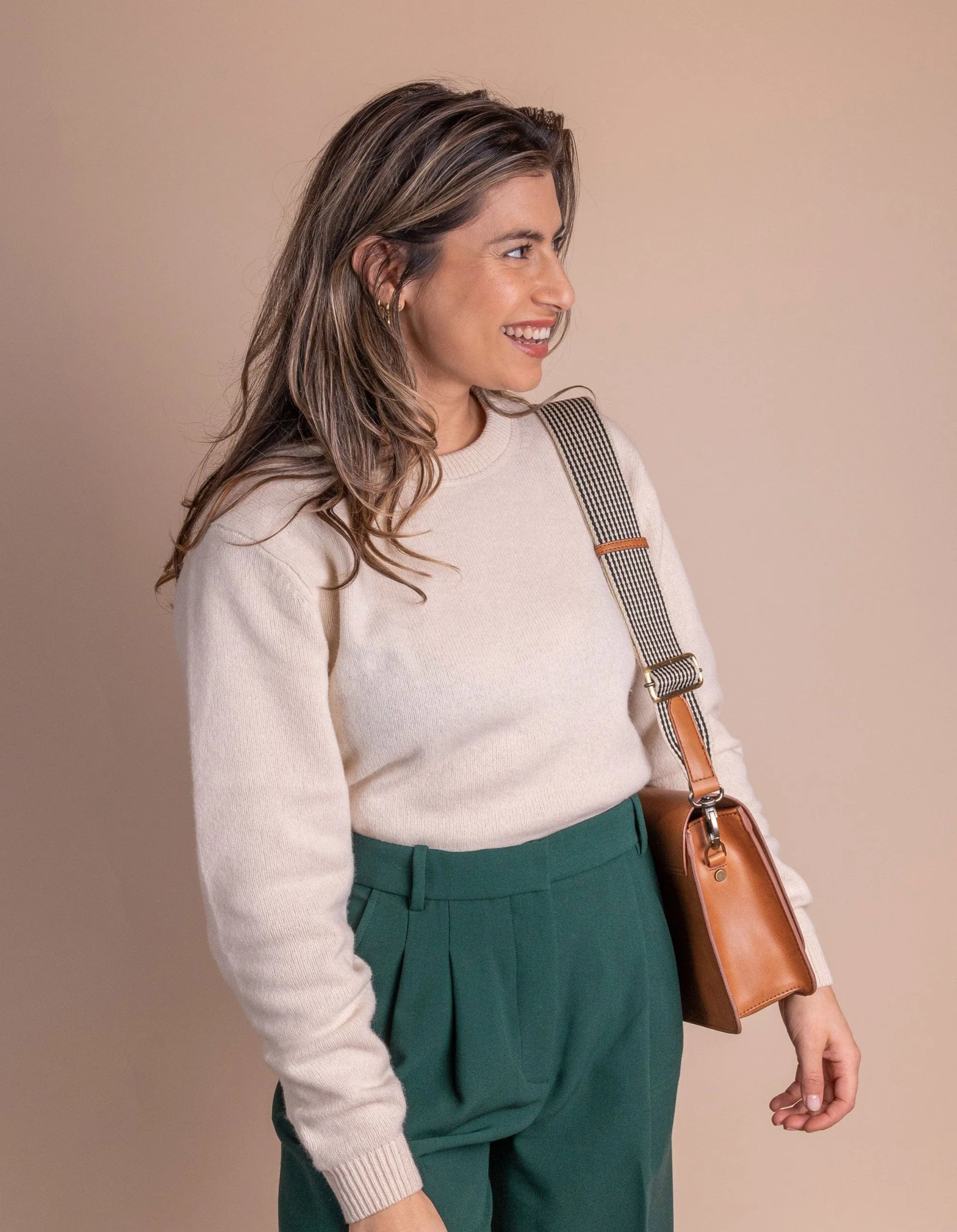Audrey Apple Leather Vegan Crossbody | Brown