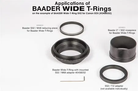 Baader Wide T-Ring Nikon Z (for Z bayonet) with D52i to T-2 and S52 - 2408335