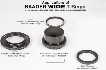 Baader Wide T-Ring Nikon Z (for Z bayonet) with D52i to T-2 and S52 - 2408335