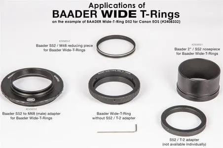 Baader Wide T-Ring Nikon Z (for Z bayonet) with D52i to T-2 and S52 - 2408335
