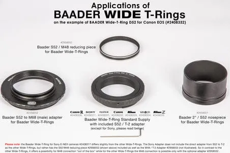 Baader Wide T-Ring Nikon Z (for Z bayonet) with D52i to T-2 and S52 - 2408335