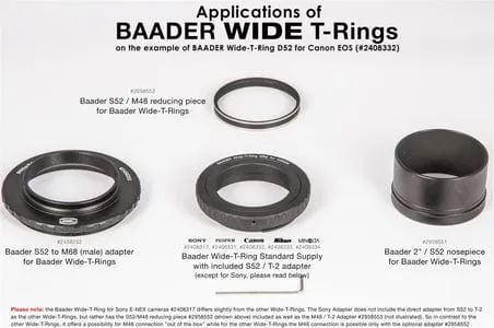 Baader Wide T-Ring Nikon Z (for Z bayonet) with D52i to T-2 and S52 - 2408335