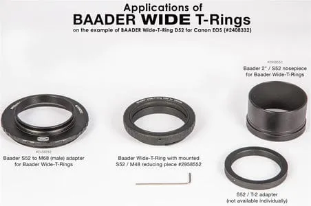 Baader Wide T-Ring Sony Alpha and Minolta Maxxum with D52i to T-2 and S52 - 2408334