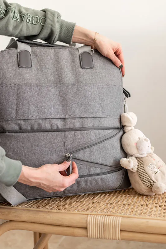 Béaba Amsterdam II Expandable Travel Changing Bag Heather Grey