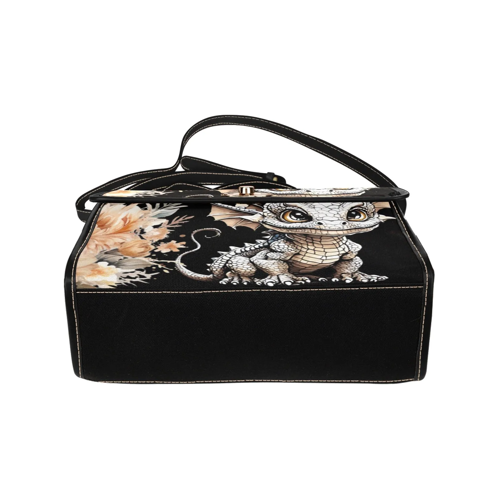 Baby Dragon Purse, Floral Fantasy Cross Body Purse, Vegan