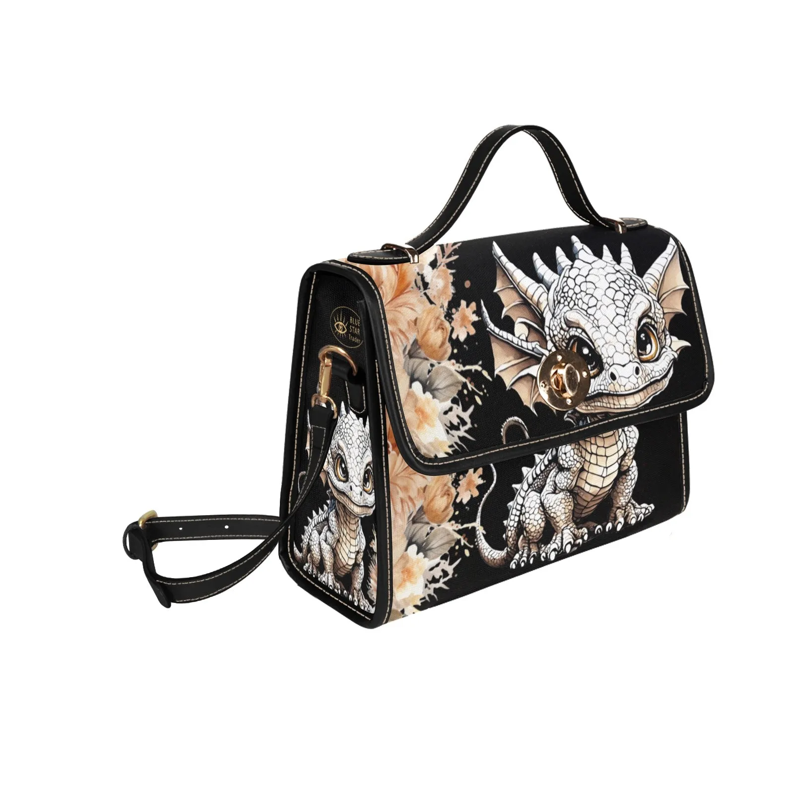 Baby Dragon Purse, Floral Fantasy Cross Body Purse, Vegan