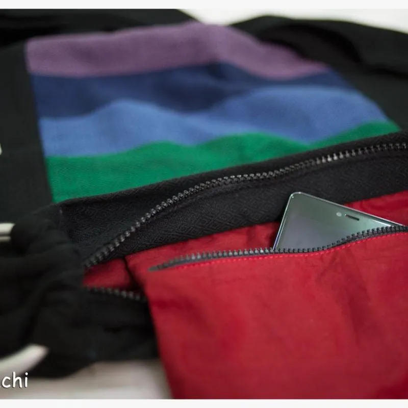 Babywearing Bag - Black Rainbow